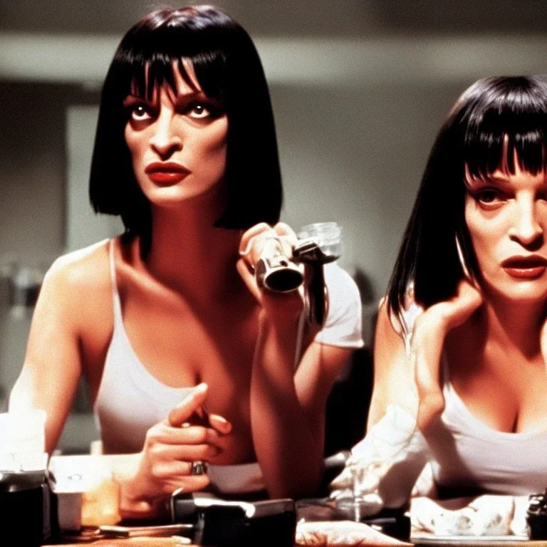 Pulp Fiction movie, scene, mia wallace, uma thurman