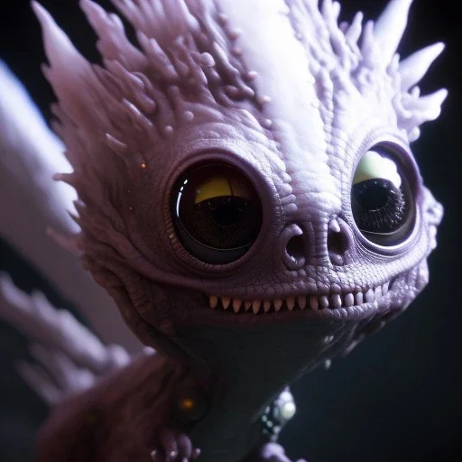 Cute fluid ink creature, big black eyes, unreal engine 5, 8k resolution, photorealistic, ultra detailed, by greg rutowski