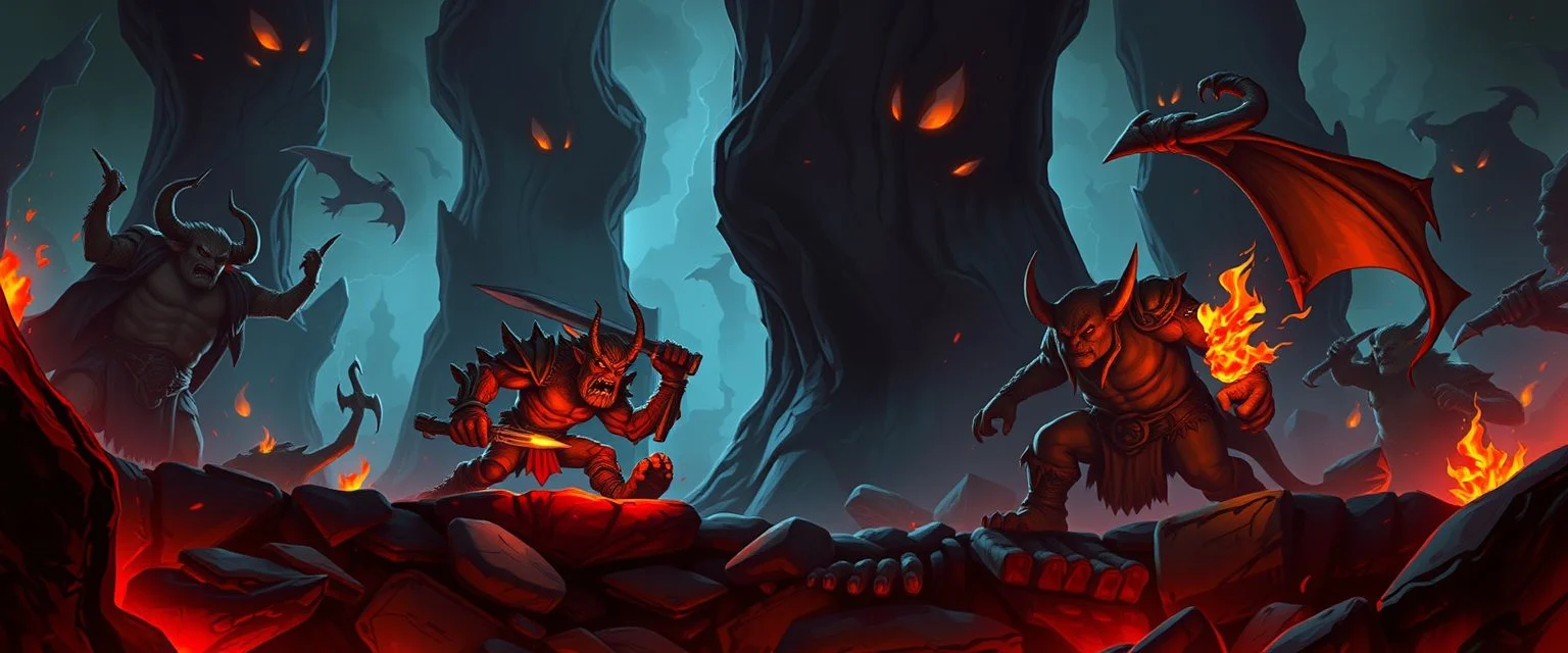 fight the tiny orcs in the fiery depths