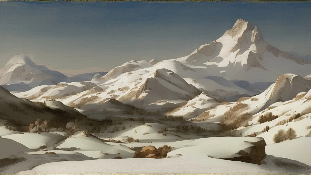 mountain range in snow by pontormo