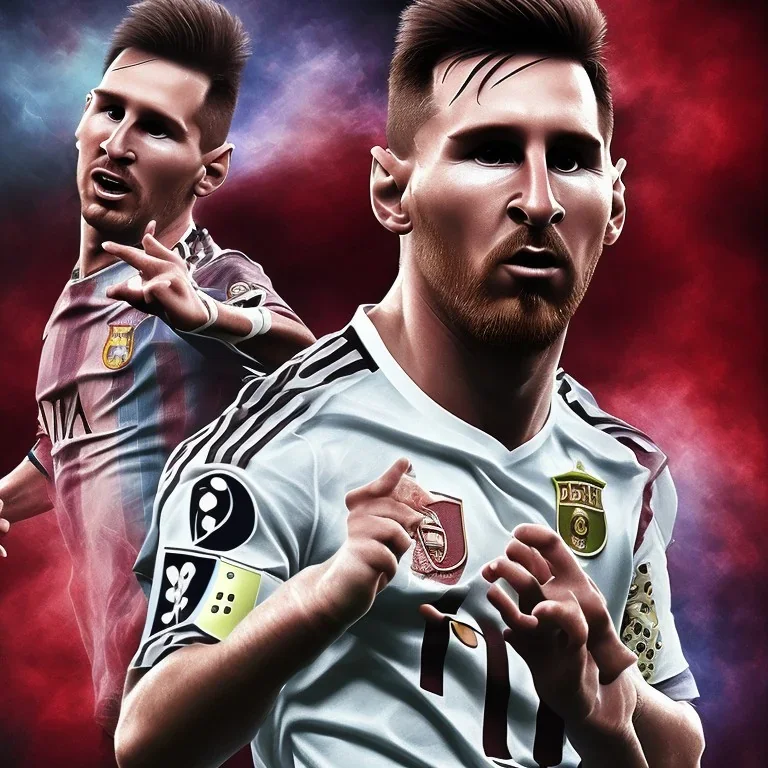 lionel Messi dress warrior, in stadium, highly realistic, highly detailed, 8k, intricate