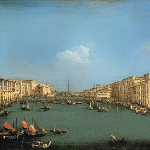 genoa harbour canaletto style