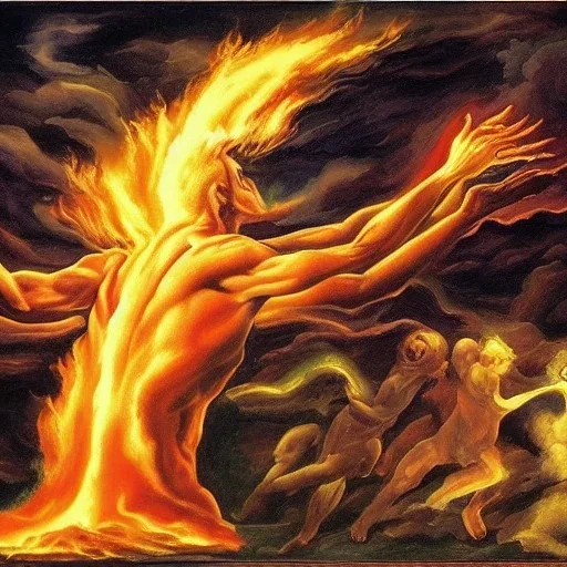 Fire god+creation of Adam