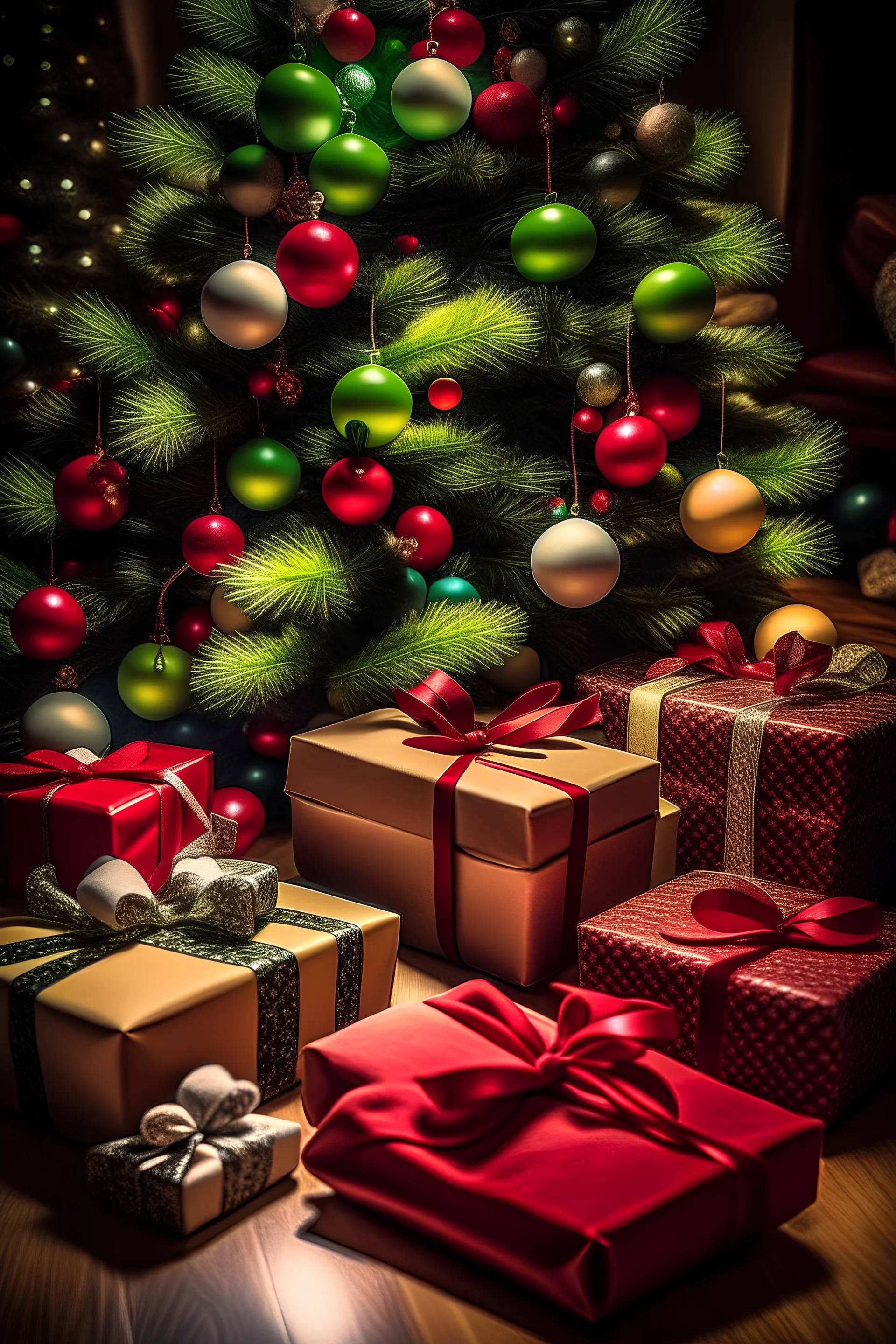 kerstkadootjes onder de kerstboom