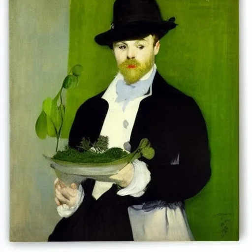 portrait of person holding duckweed by manet