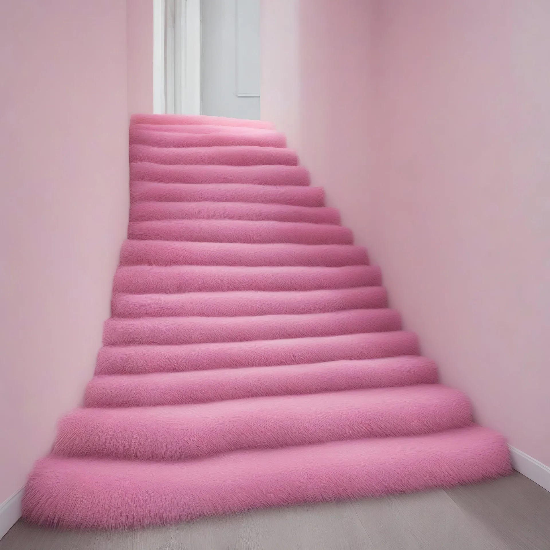 Strange furry stairs, pink