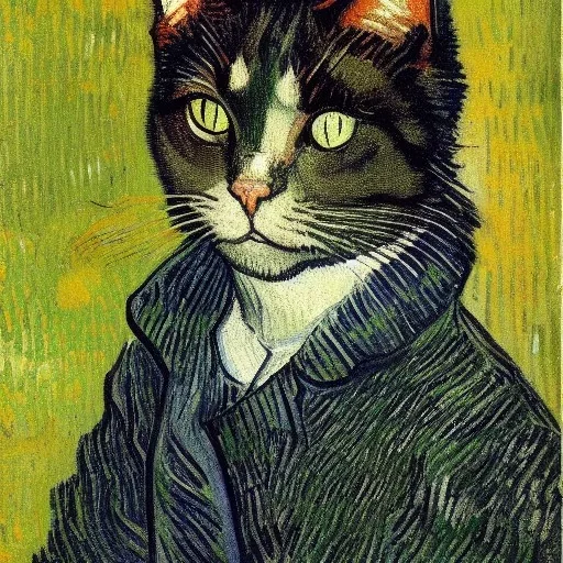 Portrait of a cat by Van Gogh