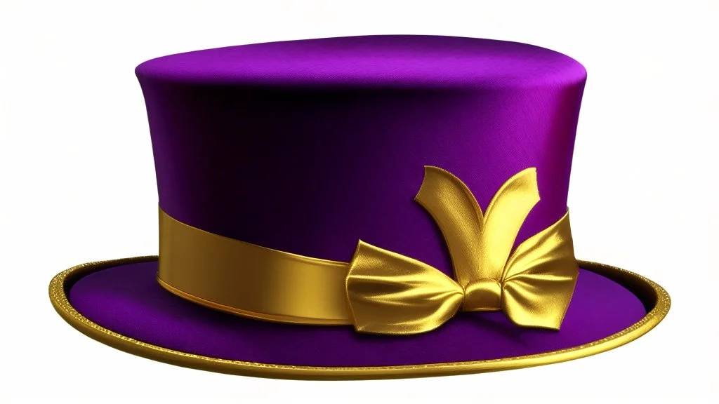 Purple and Red Tophat with a gold ribbon