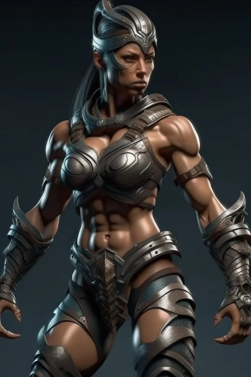 Muscle woman warrior from future