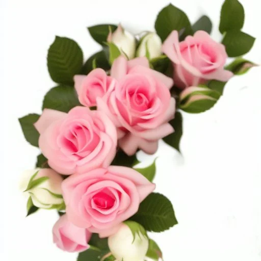 Pink roses, crisp detail, photograph