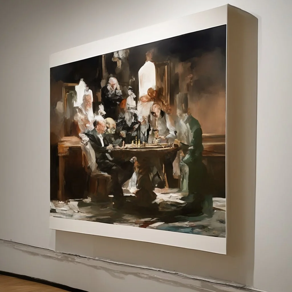 Putin, President Xi Of China And Joe Biden Play Chess With Atomic Bomb Mushroom Cloud,Complex Surgical Instruments Intermixed With A Newborn Boy,Minimalism,Painting By Adrian Ghenie,Rene Magritte,Pablo Picasso,Michelangelo,Salvador Dali,Lucian Freud