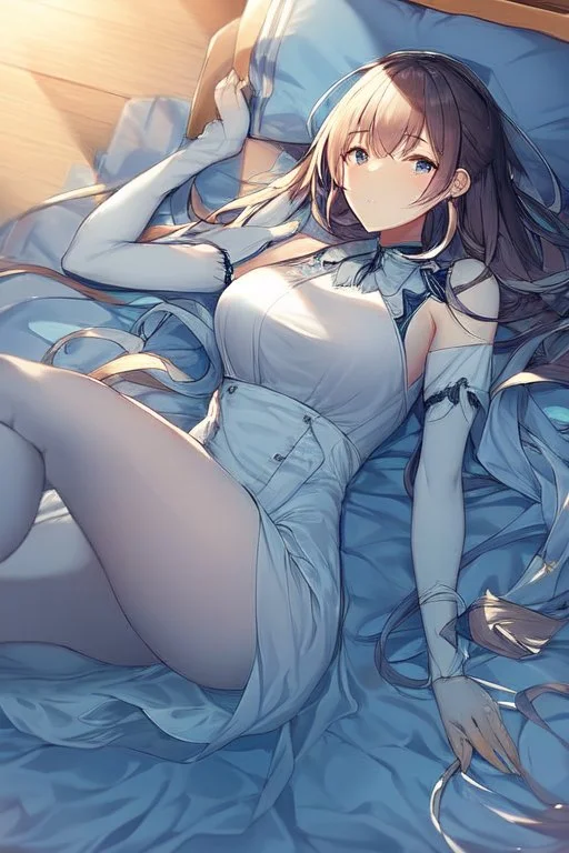 laying on a bed