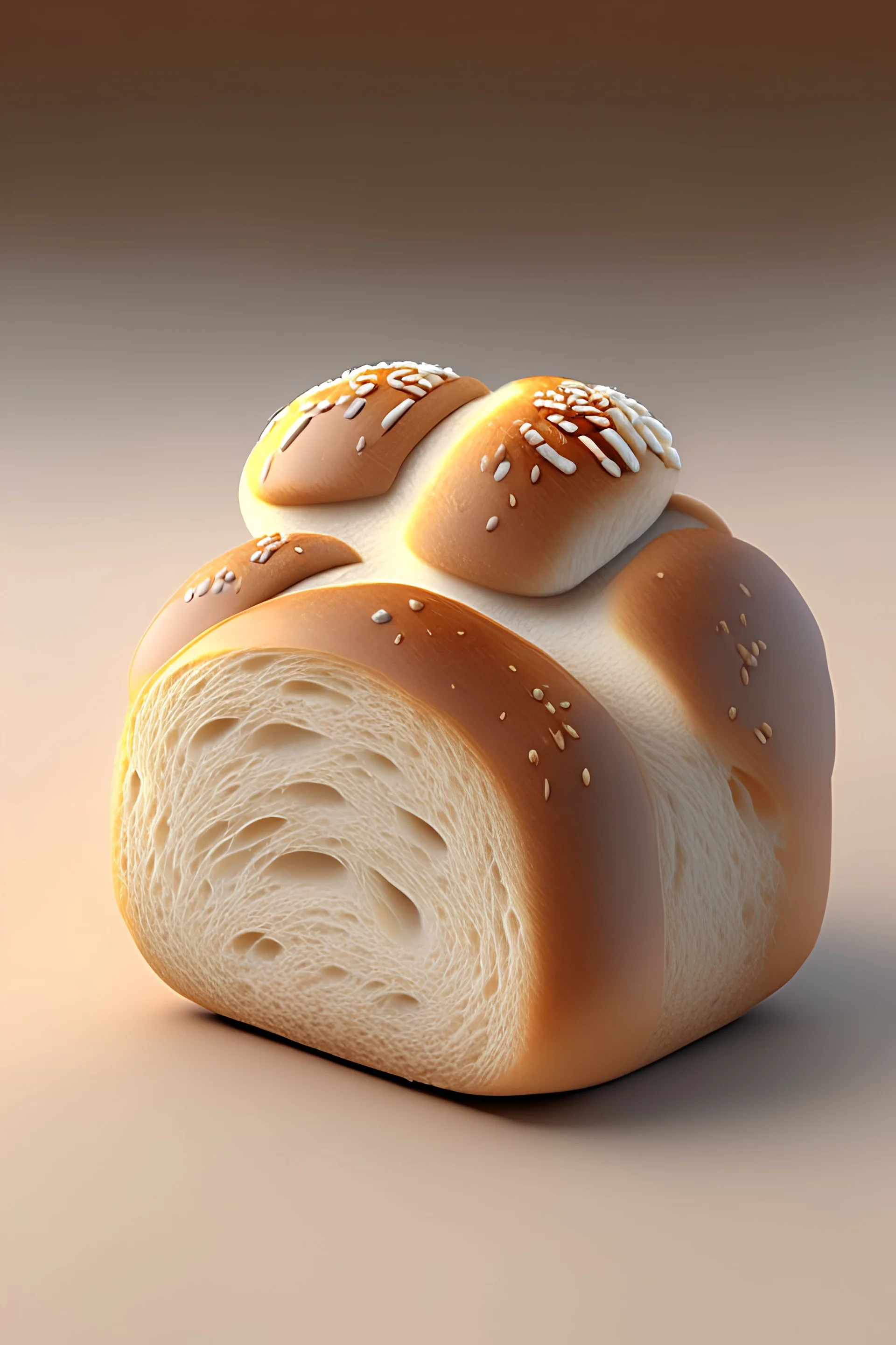 mini bread without yeast ilustration 3d