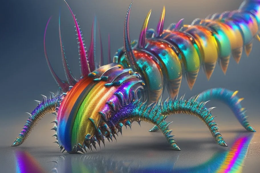 rainbow stinger, perfect composition, hyperrealistic, super detailed, 8k, high quality, trending on artstation, studio photo, highly detailed, wide borders