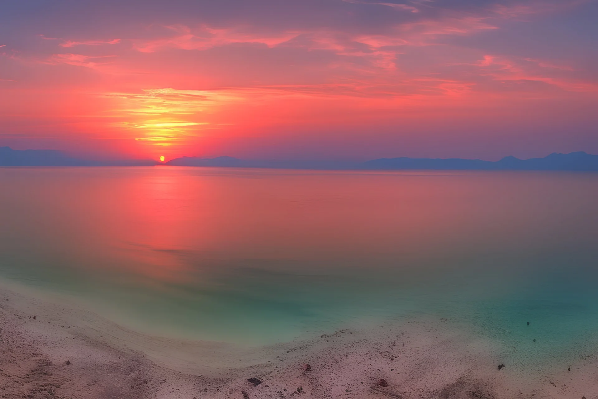 Magnificent sunset over the Adriatic coast.