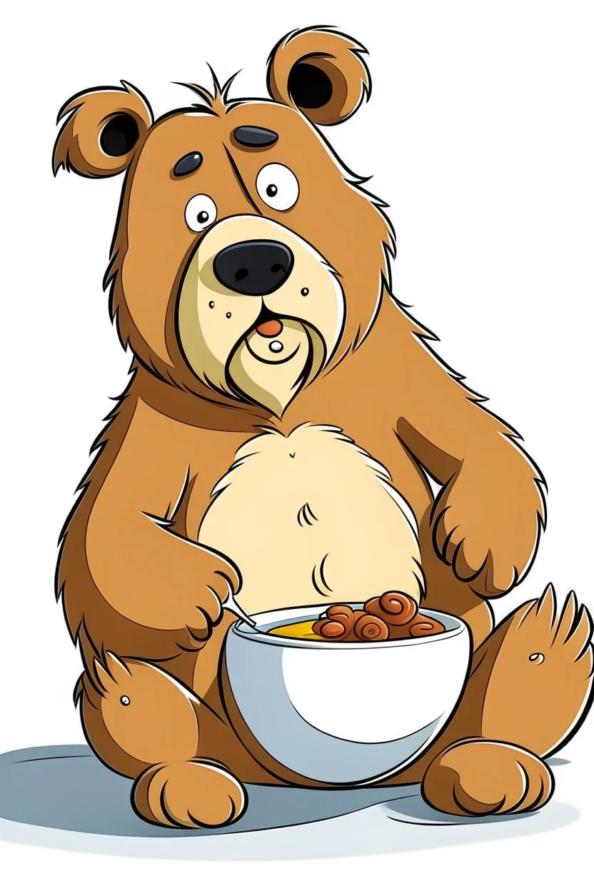 a cartoon bear with no food