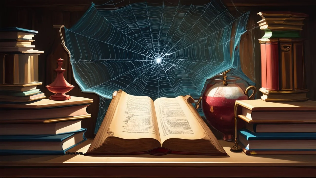 A Forgotten Scroll Beneath the cobweb-covered shelves of an enchanted tome