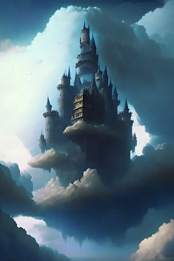 Enormous castle in the sky, ominously looming above