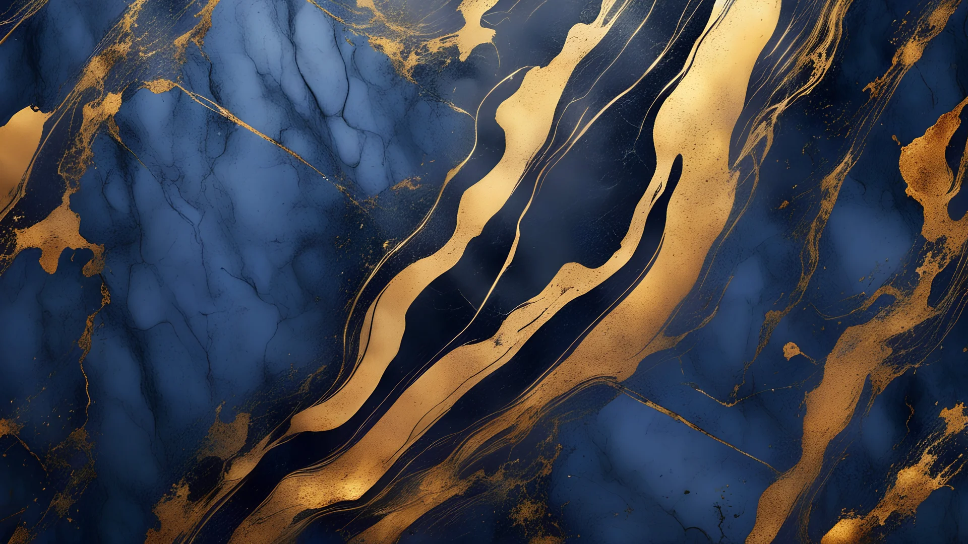 Hyper Realistic Navy-Blue, Golden-&-Black-marble-background with glowing-embers & white-scratch-marks vignette-effect