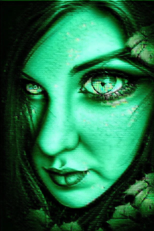 beautiful fantasy cartoon gaming green eyes logo