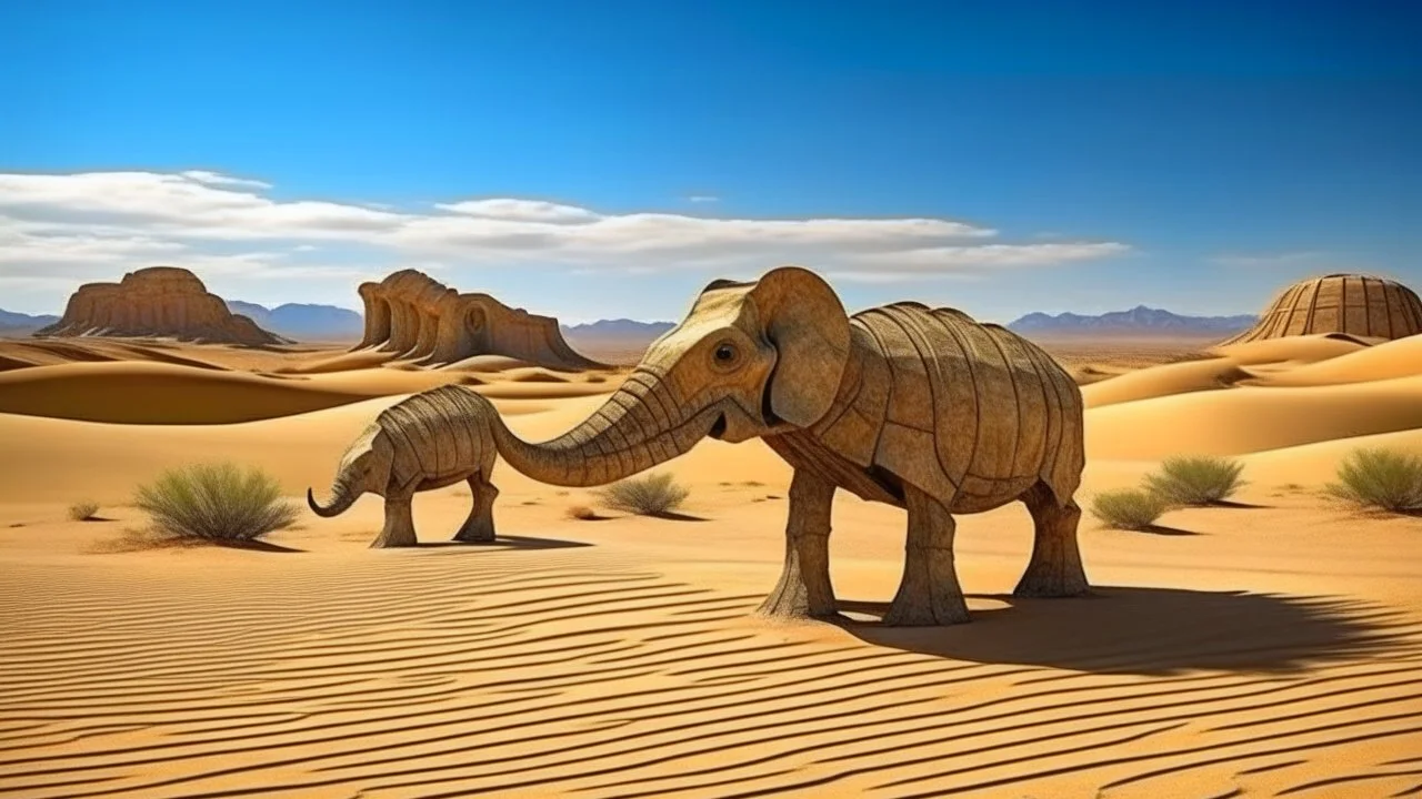 petrified animals in the desert