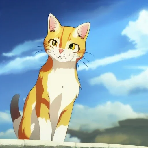 tabby cat animal, anime, ultra-detailed, white background, HD design by makoto shinkai, Granblue Fantasy