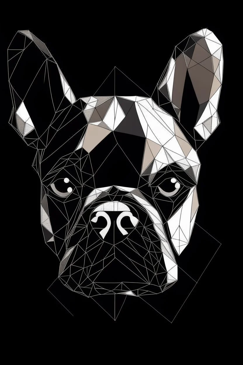 French bulldog face geometric minimalistic