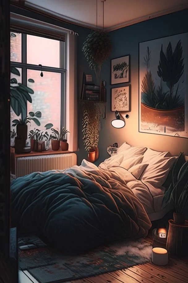 cozy vibes art bedroom