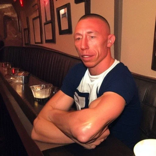 georges st pierre completely intoxicated by drugs in a bar