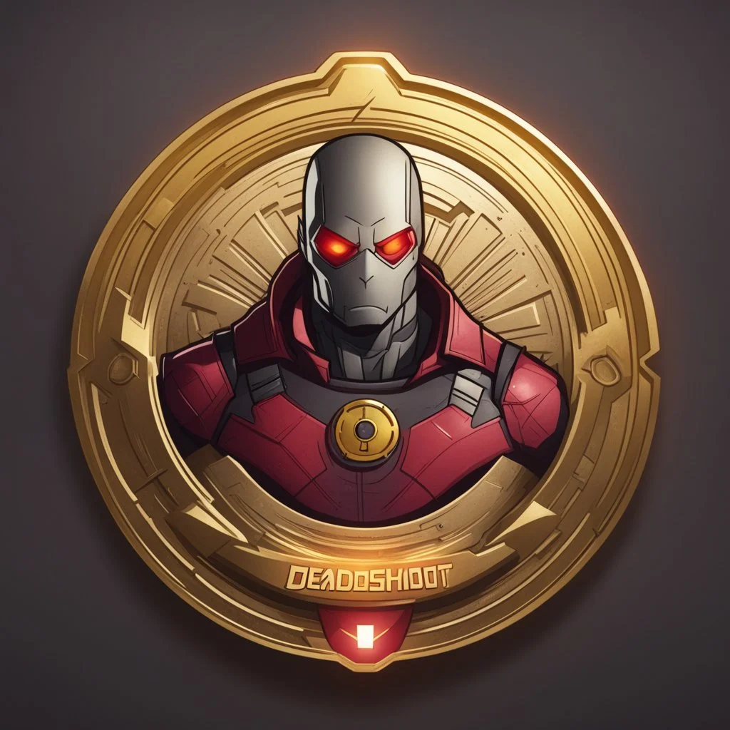 deadshot logo animated inside a golden medalion