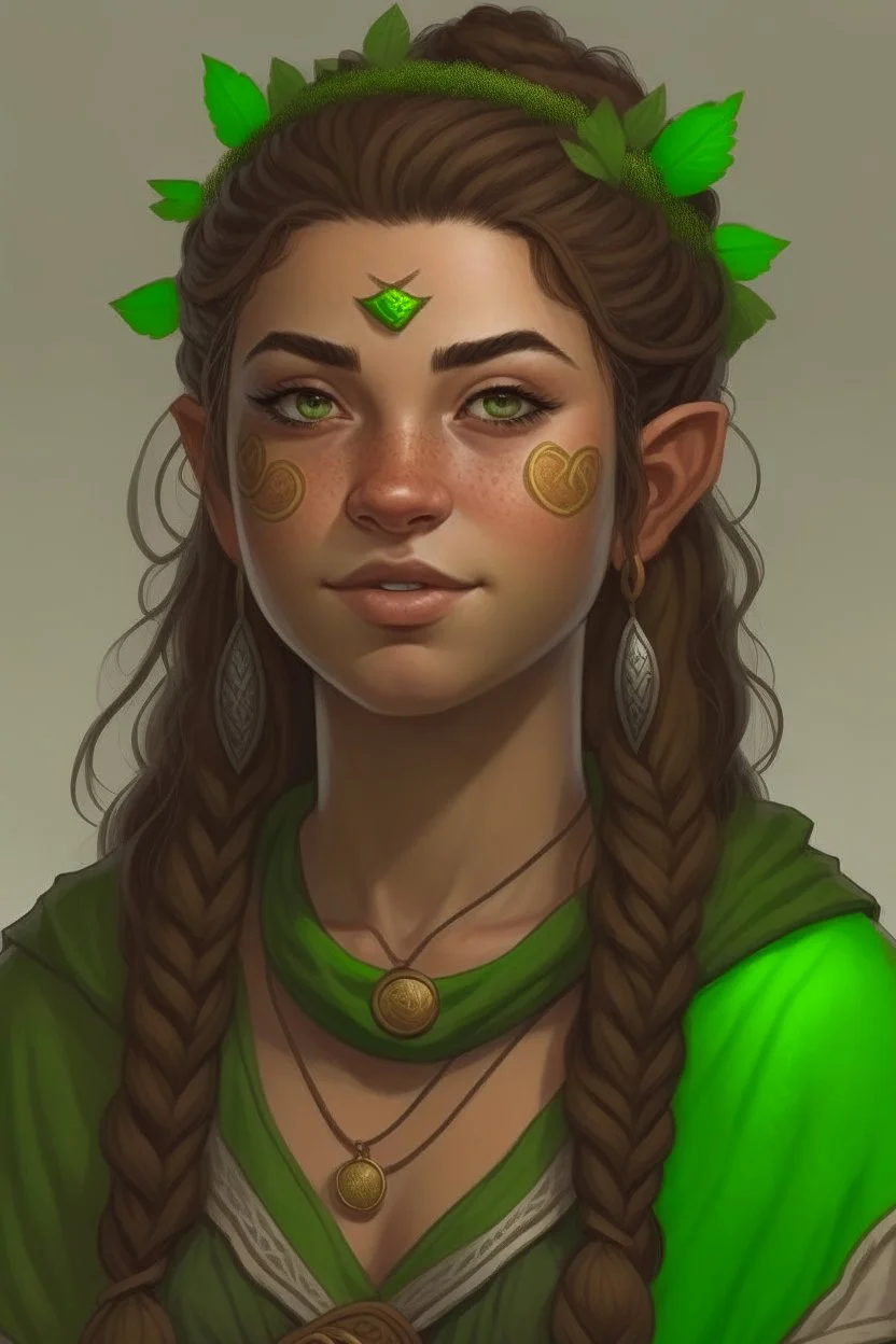 a young half-orc druid woman