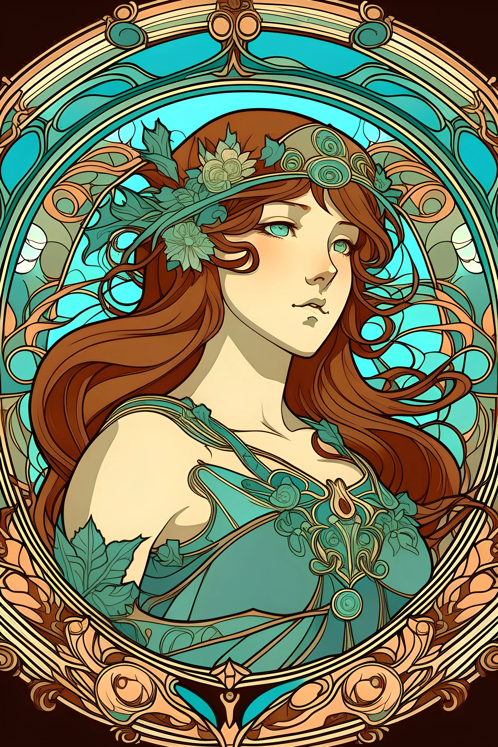 Generate any unique piece in Alphonse Mucha style