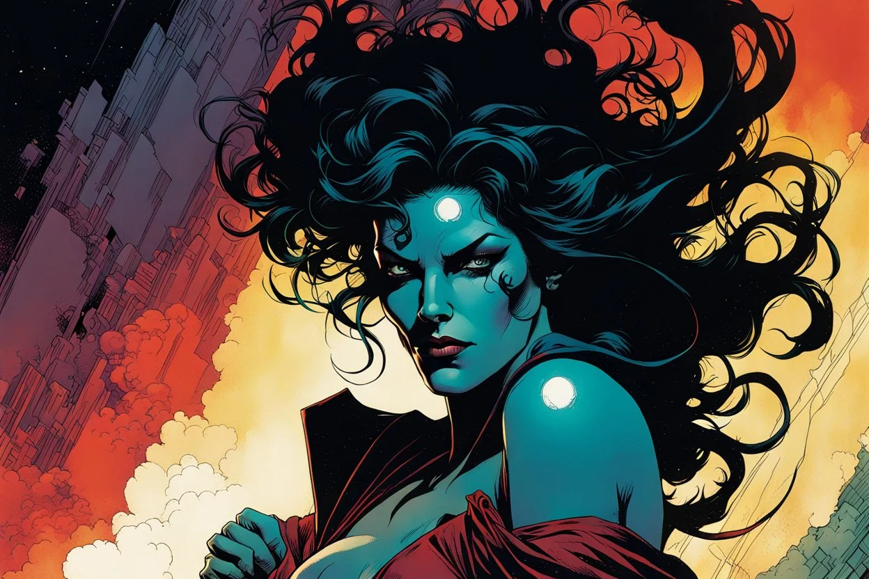 create a ethereal, otherworldly seductive ancient female succubus , in the comic book art style of Mike Mignola, Bill Sienkiewicz, John Romita Jr., Leonardo Romero, Simone D'ARMINI, and Jean Giraud Moebius, with highly detailed and sharply defined feminine facial features , finely penciled and inked , dramatic natural lighting