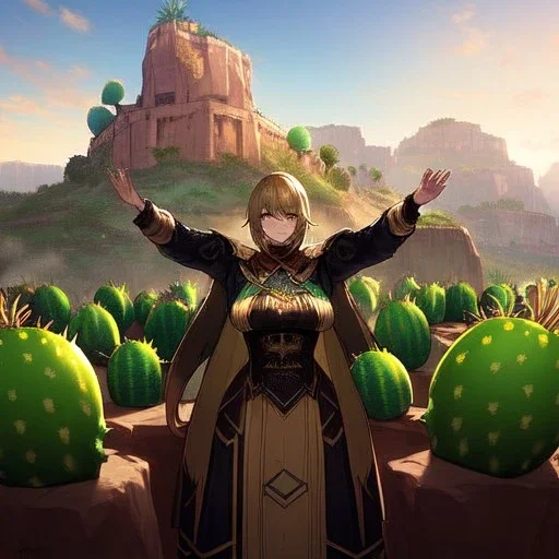 anime real life like cactus in the desert in arizona, grand canyon,anime, large hands wrapped around cactus