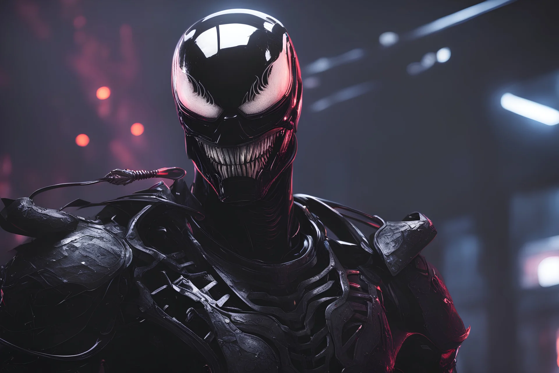 venom in 8k nier automata drawing style, skeleton them, cinematic mood, neon effect, close picture, bones, highly detailed, high details, detailed portrait, masterpiece,ultra detailed, ultra quality