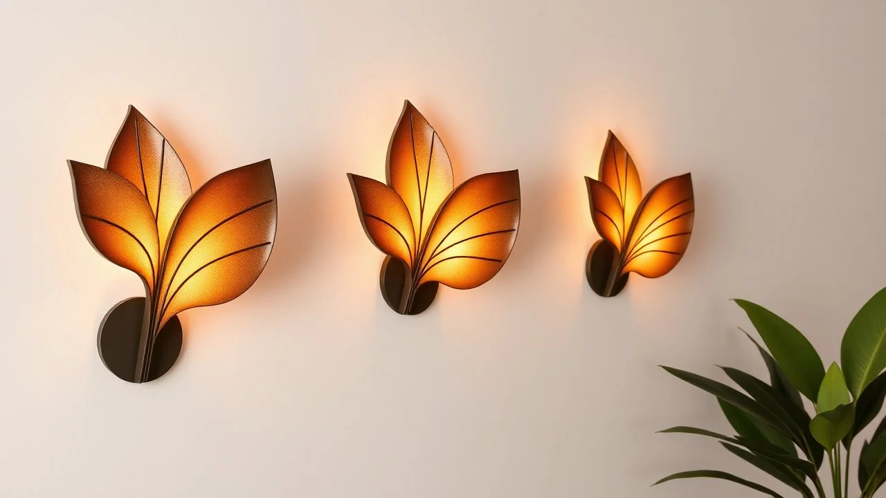Wall lamps, inspired by leaf, abstract form, modern design syle