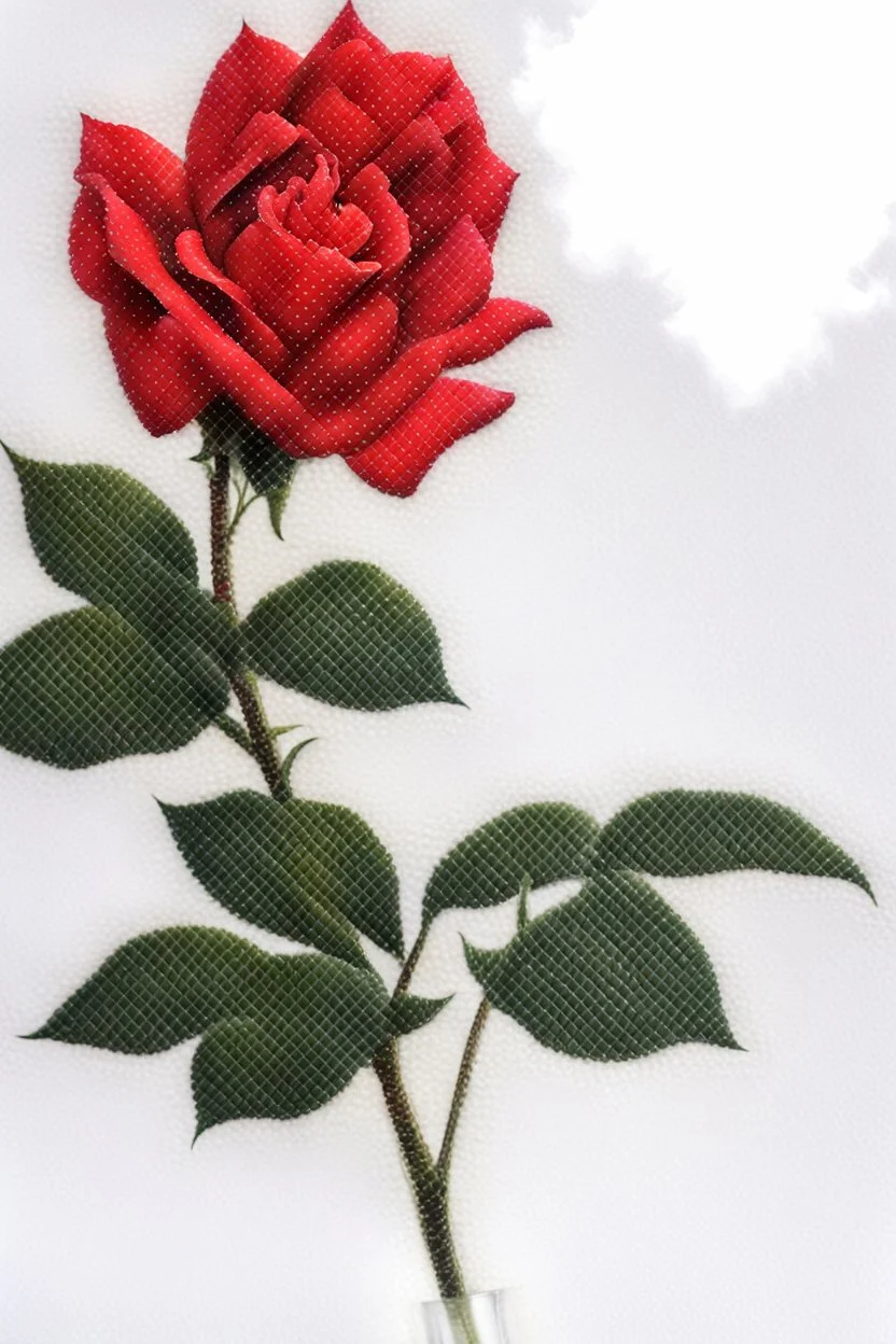 roses in clear vase, photograph