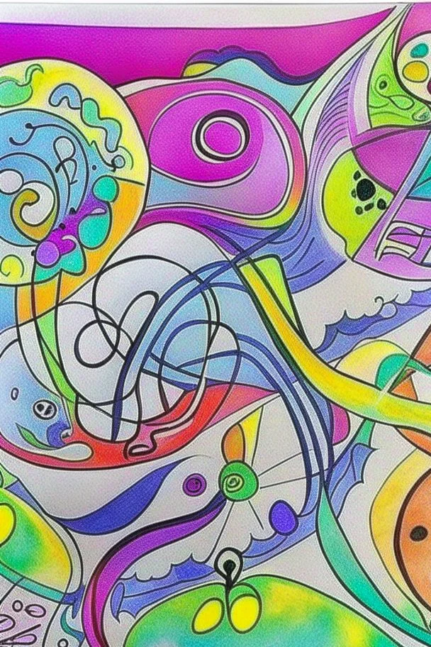 Kandinsky ink transfer art impasto oil