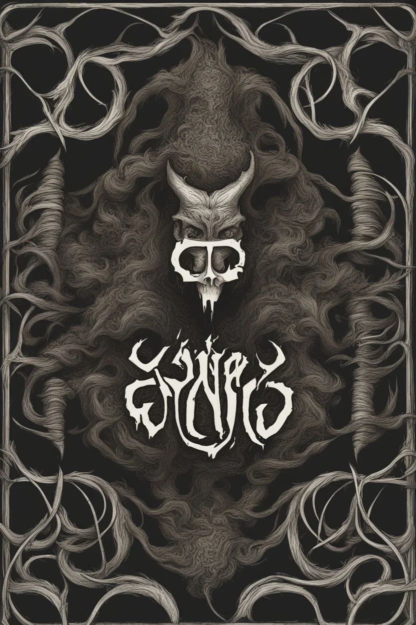 "Cydno" written in a style that fits a metal band. Nothing else... just this one word.