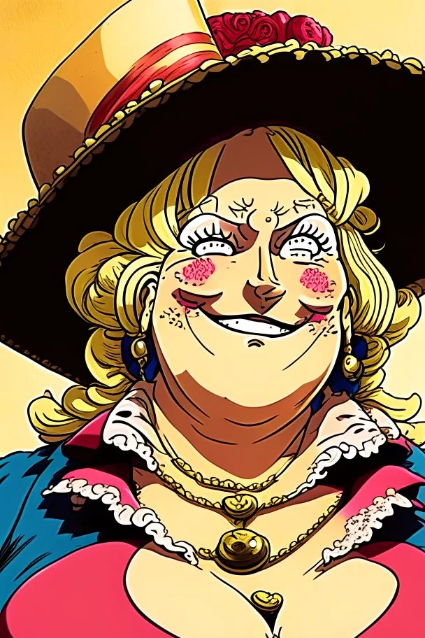 A comic portrait of Big Mom, from One Piece anime