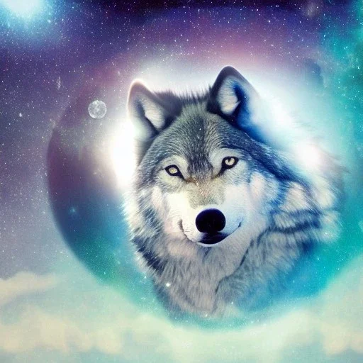 A magical spiritual wolf