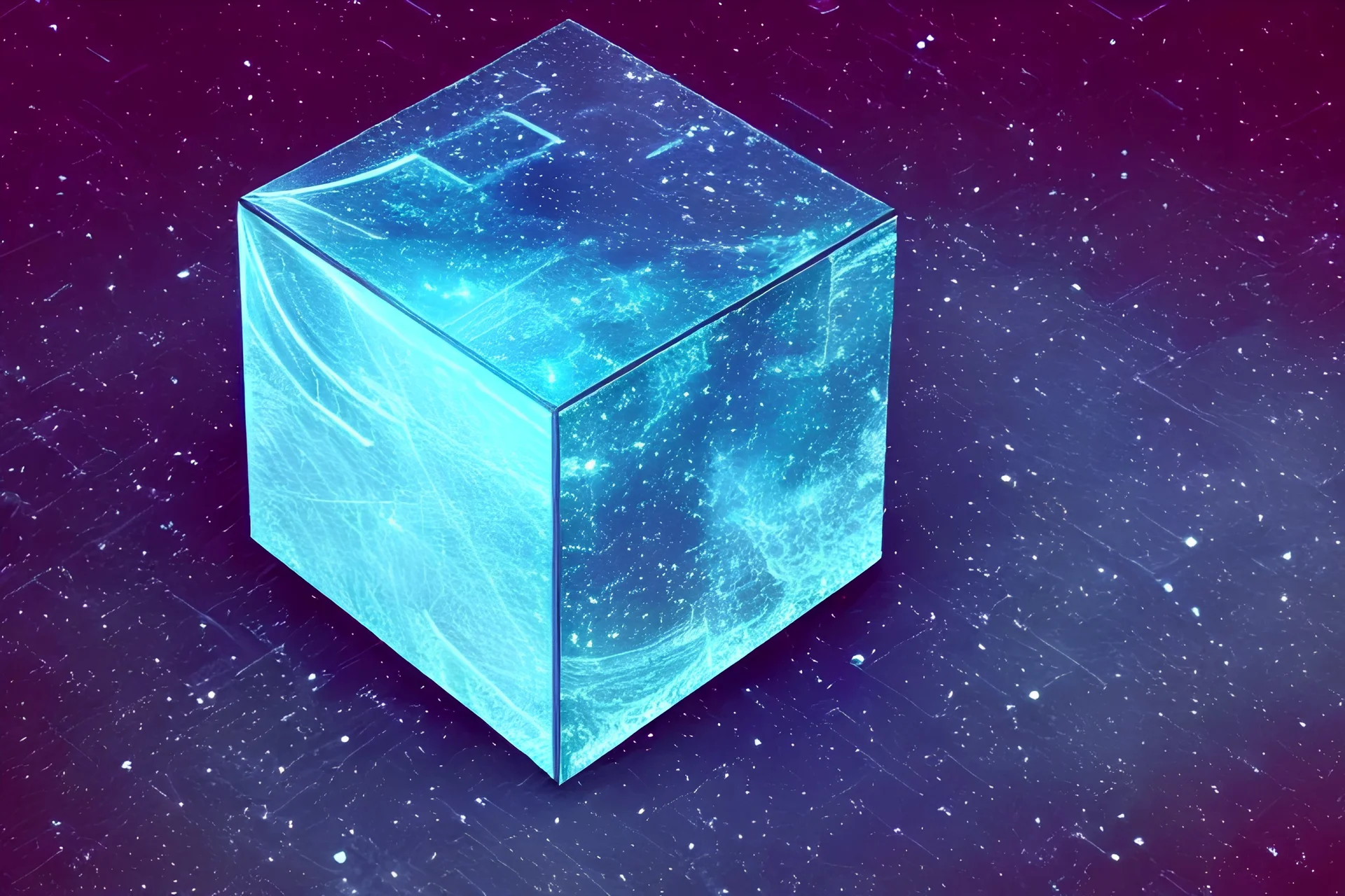 Tracé d'un Cube, stylo à bille bleu, fond de la galaxie, très intriqué, 8k, rendu 3d, très réaliste, photo hyper scientifique, octane rendu