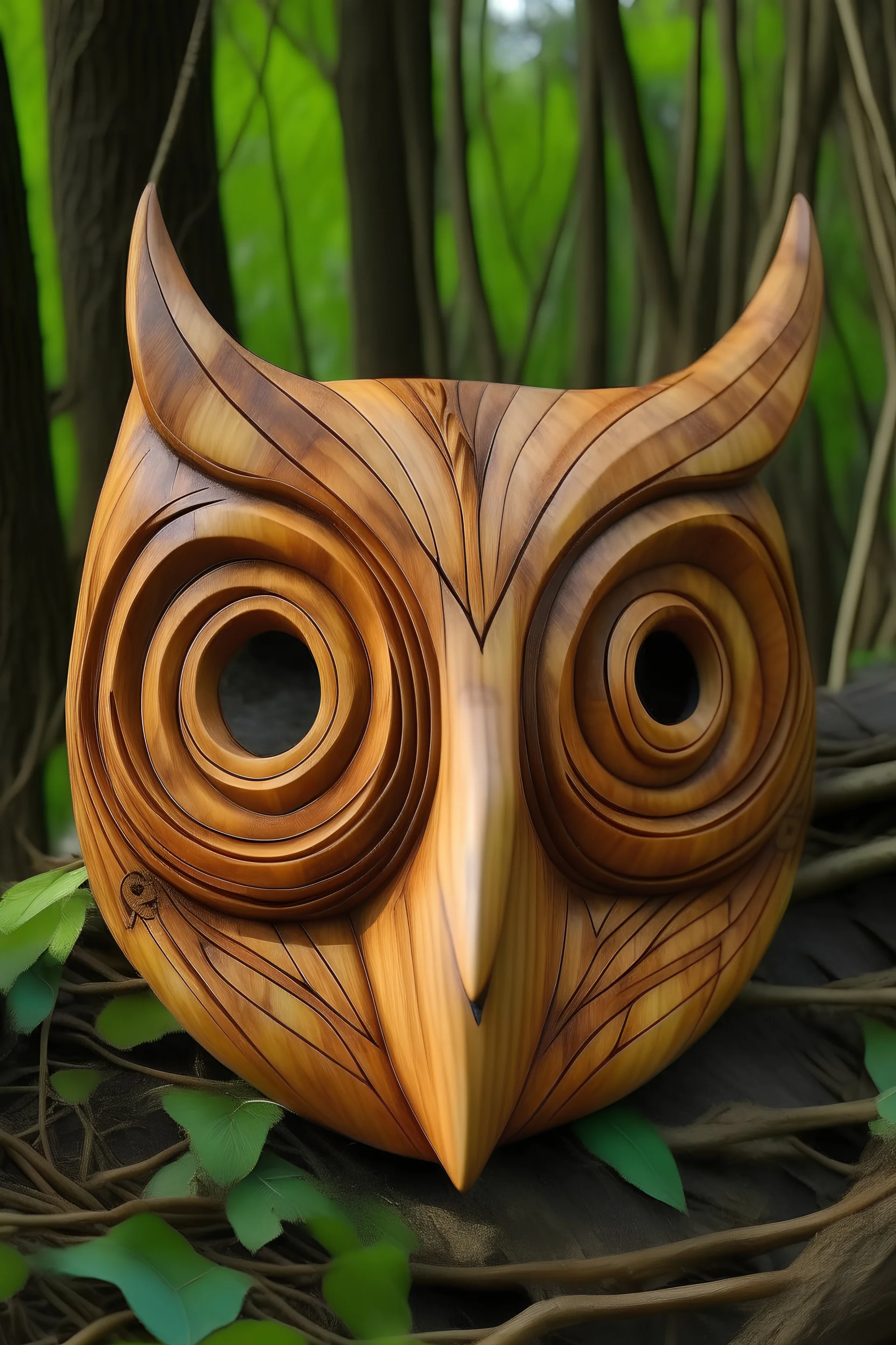 wooden owl mask