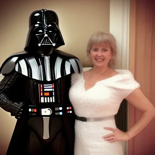 lovely lady with darth vader