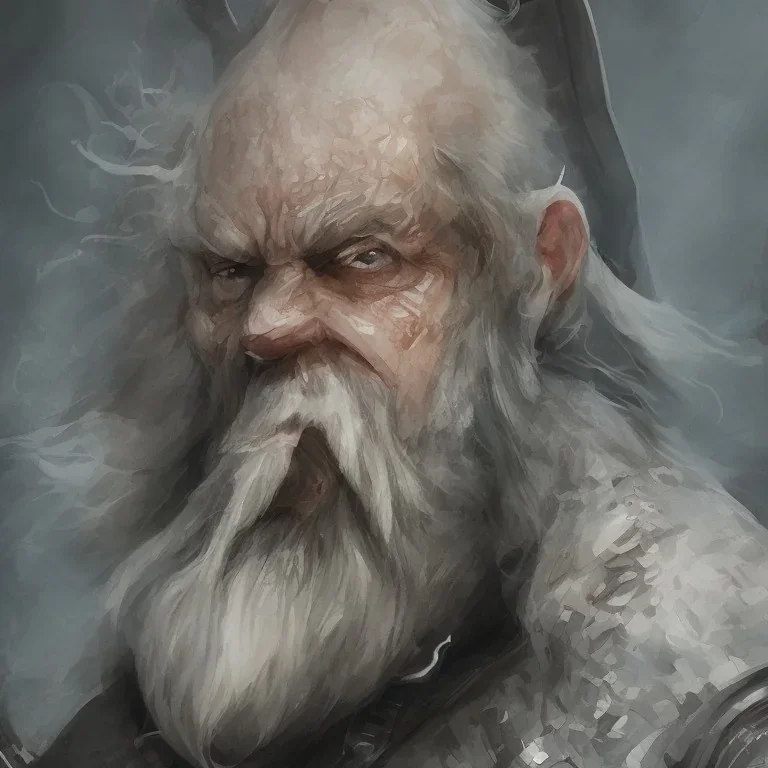 dnd, dwarf, priest, heavy armour, portrait, only face, close up, watercolour