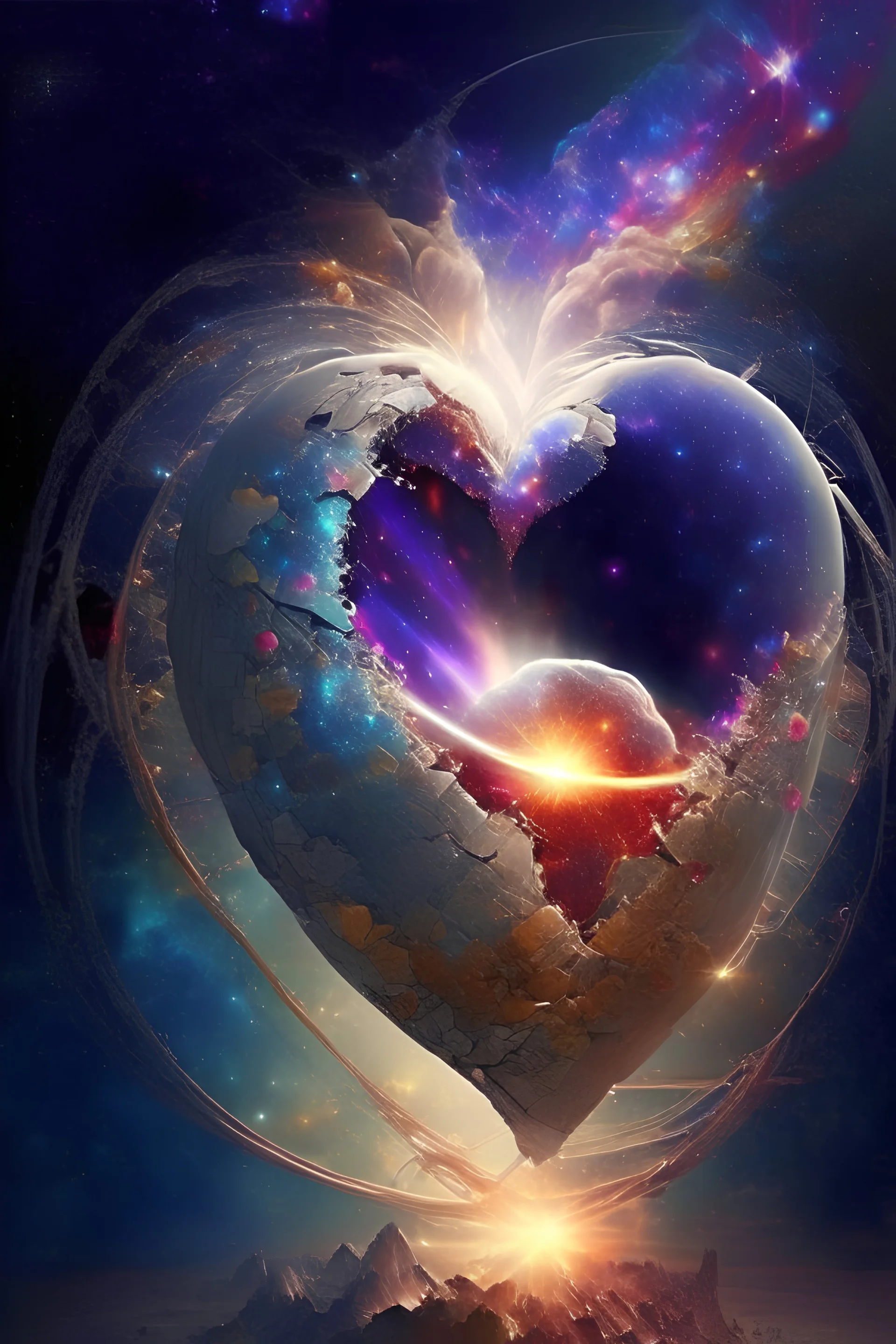 The universe healing a broken world through the vibration of love