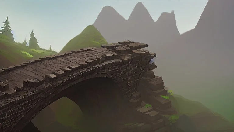 stone and brick bridge across a rocky ravine