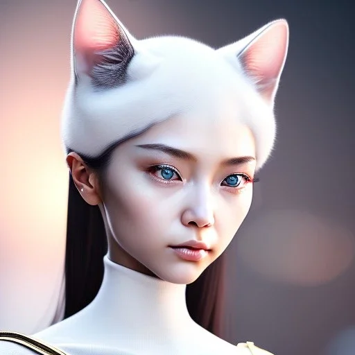 beautiful smooth realistic Japanese cat girl robot, full body and face, extremely sharp detail, finely tuned detail, ultra high definition, 8 k, unreal engine 5, ultra sharp focus, accurate wings