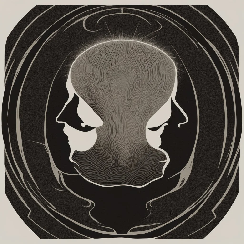 The logo you're describing appears to have a mysterious and captivating vibe. In the image, there's a person who is clearly visible but without revealing their full identity. At the center of the image is the face of this person, transitioning from darkness into light. Behind this person, there's a black background that gradually fades into darkness. The background is characterized by soft, subtle lighting that illuminates the person and reveals subtle details around them. The colors used in th