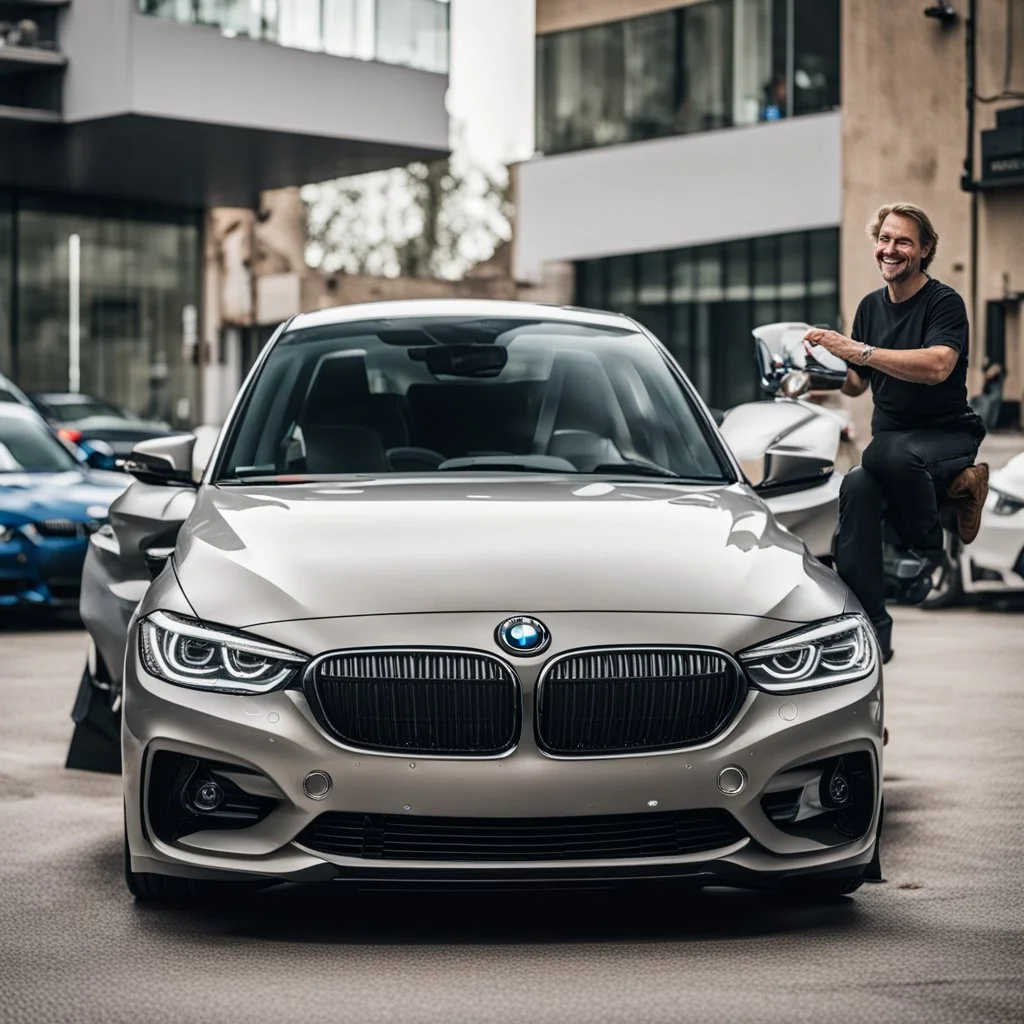 счастливый владельца бмв